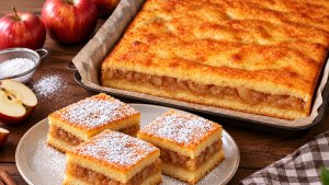 Prajitura cu mere cu foaie turnata