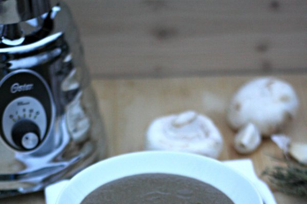 Supa crema de ciuperci champignon si hribi - pregatita cu blenderul Oster